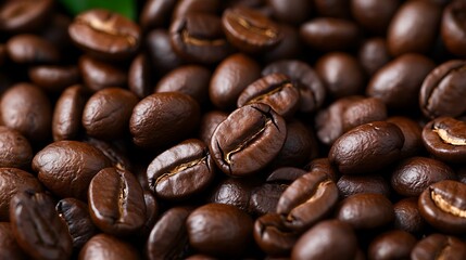 Fototapeta premium Aromatic Coffee Beans CloseUp Rich Roast.