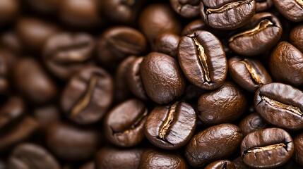 Obraz premium Aromatic Roasted Coffee Beans CloseUp. (1)