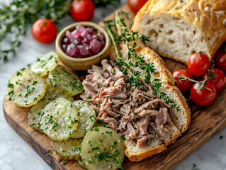 savory duck rillettes with cornichons,