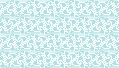 Fototapeta premium Decorative background with triangles. Curved lines. Vector illustration. Blue light shade. Bright background for poster, banner, flyer