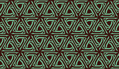 Modern pattern with curved line. Triangles, line, geometric elements. Vector illustration. Design for flyer, wallpaper, presentation, paper. Green colored