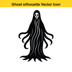 Halloween Monsters Silhouette Vector Icon Set