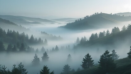 Obraz premium Misty Mountain Valley