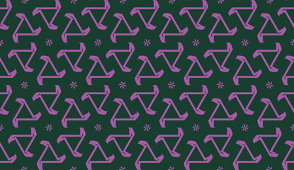 Purple color Pattern with abstract geometric design. Vector seamless illustration. Design for your interior wallpaper, fashion print, business presentation.