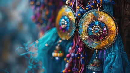 Boho Earrings for Nature Background.