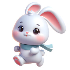Cute 3d rabbit isolated on white background