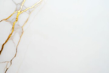 A smooth, light-colored surface with striking golden veins creating an elegant and sophisticated pattern.