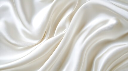 Obraz premium Soft and Smooth Cream Satin Fabric with Elegant Draping Texture