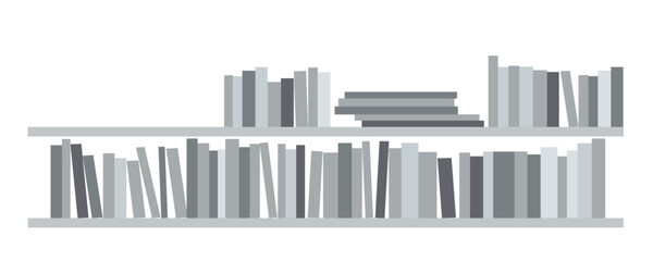 Obraz premium 本棚に並んだ本のフレームイラスト