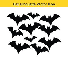 Cartoon bat with wings in a Halloween-themed vector illustration.