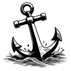 Silhouette of an anchor on the seabed © Breck