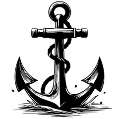 Silhouette of an anchor on the seabed © Breck