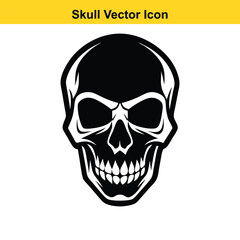 Skull and crossbones with white background.