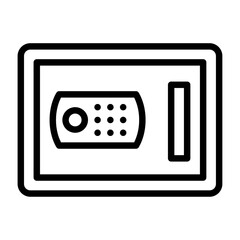 safe box outline icon. safe box black line illustration.