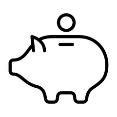 piggybank outline icon. piggybank black line illustration.