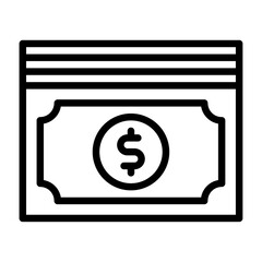 money outline icon. money black line illustration.