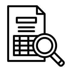 analysis outline icon. analytic black line illustration.