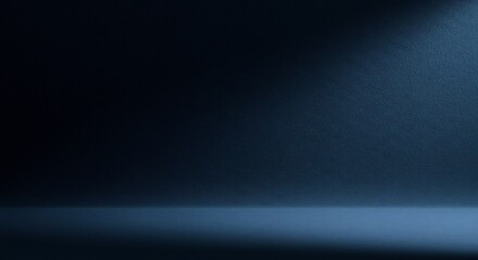 Dark Blue Studio Background Dramatic Light. AI Generated