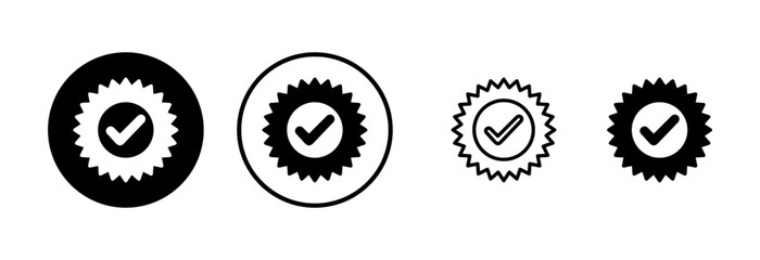 Approved icon logo design. Certified Medal Icon