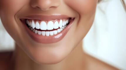 Obraz premium Bright smile transformation dental studio photography indoor close-up oral health awareness