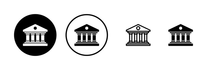 Bank icon logo design. Bank sign and symbol, museum, university