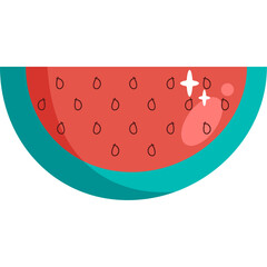 Watermelon Health Fresh Fruit Flat Illustration