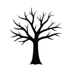 Dead tree silhouette vector illustration