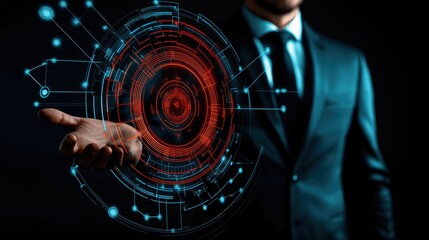 Innovative business strategy presentation corporate office digital content dark environment professional viewpoint technology concepts