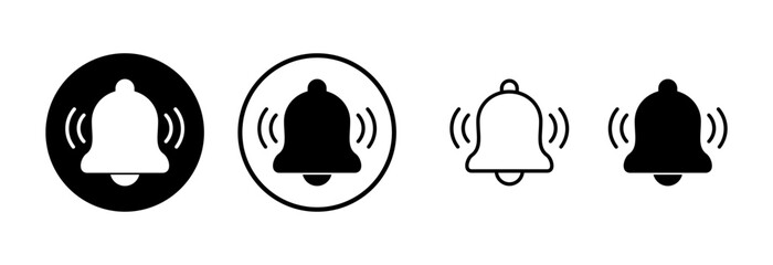 Bell icon logo design. Notification sign and symbol for web site design