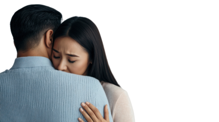 Emotional reunion of lovers studio setting photography intimate environment close-up view connection