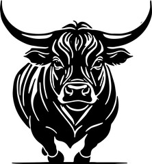 bull on white background