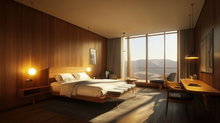 Luxury Mountain Hotel Room with Stunning Views