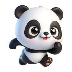 Cute 3d panda isolated on white background © adobe