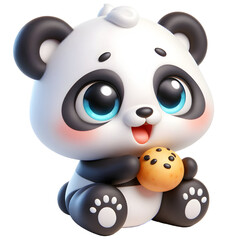 Cute 3d panda isolated on white background © adobe