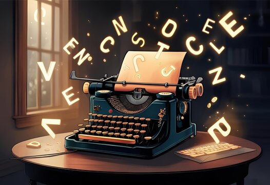 old typewriter with old paper