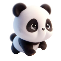Cute 3d panda isolated on white background © adobe