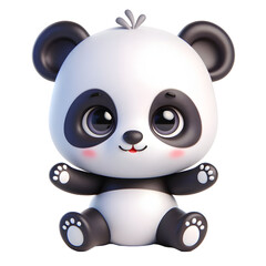 Cute 3d panda isolated on white background © adobe