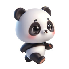 Cute 3d panda isolated on white background © adobe