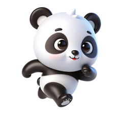 Cute 3d panda isolated on white background © adobe