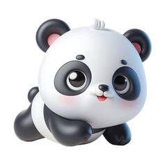 Cute 3d panda isolated on white background © adobe