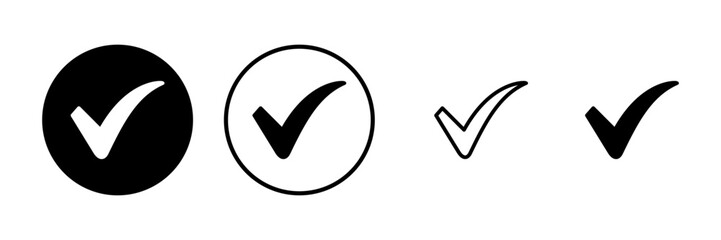 Check mark icon vector illustration. Tick mark sign and symbol