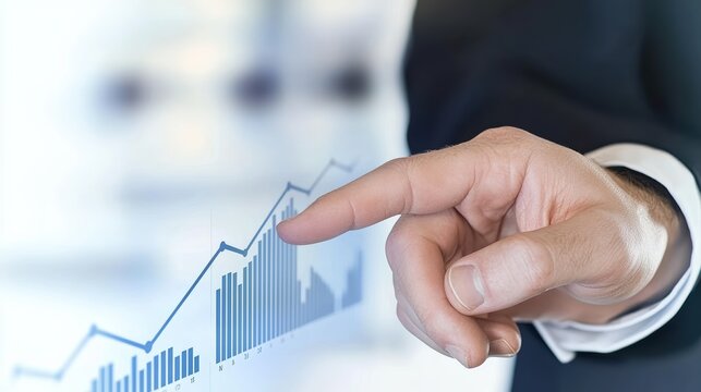 Analyzing business growth trends office environment digital graphs professional perspective data visualization - Powered by Adobe