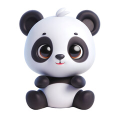 Cute 3d panda isolated on white background © adobe