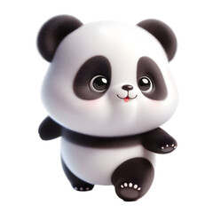 Cute 3d panda isolated on white background © adobe
