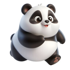 Cute 3d panda isolated on white background © adobe