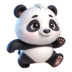 Cute 3d panda isolated on white background © adobe