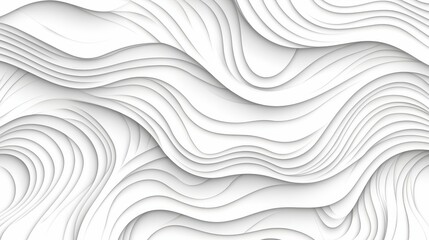 Abstract White paper cut background with lines.3d papercut decoration textured with wavy layers. modern wallpaper texture and 3d realistic design used for banner posters. Elegant layered