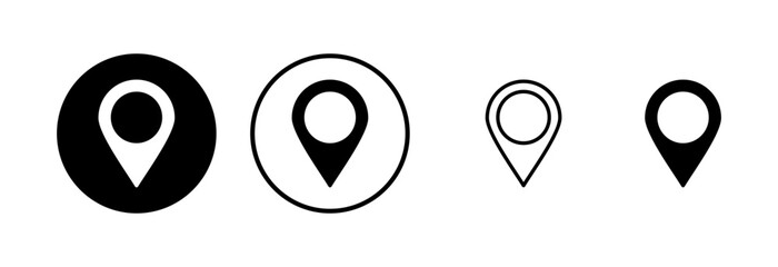 Pin icon logo design. Location sign and symbol. destination icon. map pin