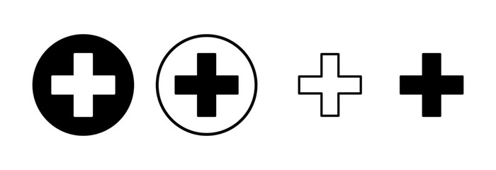 Fototapeta premium Plus icon logo design. Add plus sign and symbol