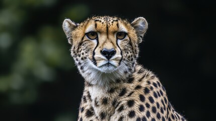 Cheetah in focus wildlife sanctuary animal portrait natural habitat close-up wildlife conservation